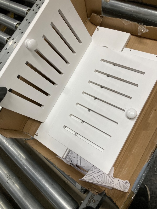 Photo 1 of *Small scratches/Instructions damaged/Missing hardware* Noviko WiFi Storage Box Wall Mount WiFi Router Box Hider Decorative Router Storage Box Modem Wall Mount (White, 16.5" W x 4.7" D x 12.6" H)