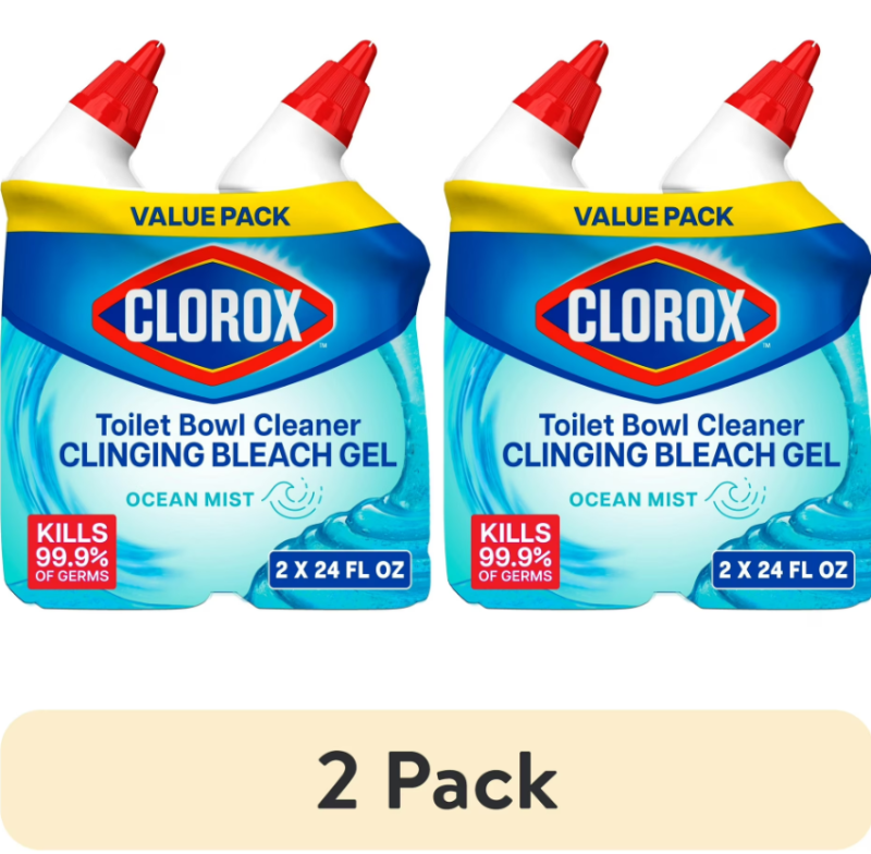 Photo 1 of (2 pack) Clorox Toilet Bowl Cleaner Clinging Bleach Gel, Ocean Mist, 24 fl oz, 2 Pack