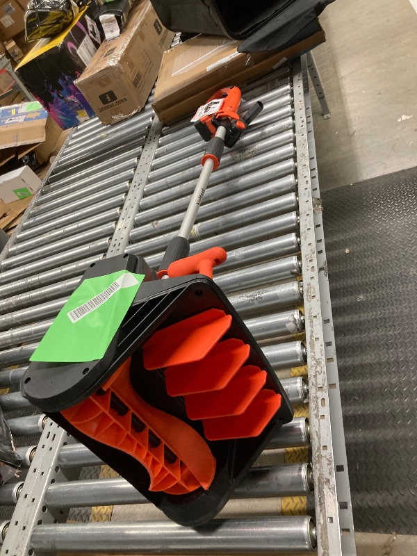 Photo 1 of *Pieces missing* Battery dead* VOLTASK 24V 13-inch Cordless Snow Shovel Electric Snow Blower with Directional Plate, Battery & Quick Charger Included for Driveway & Sidewalks Black
