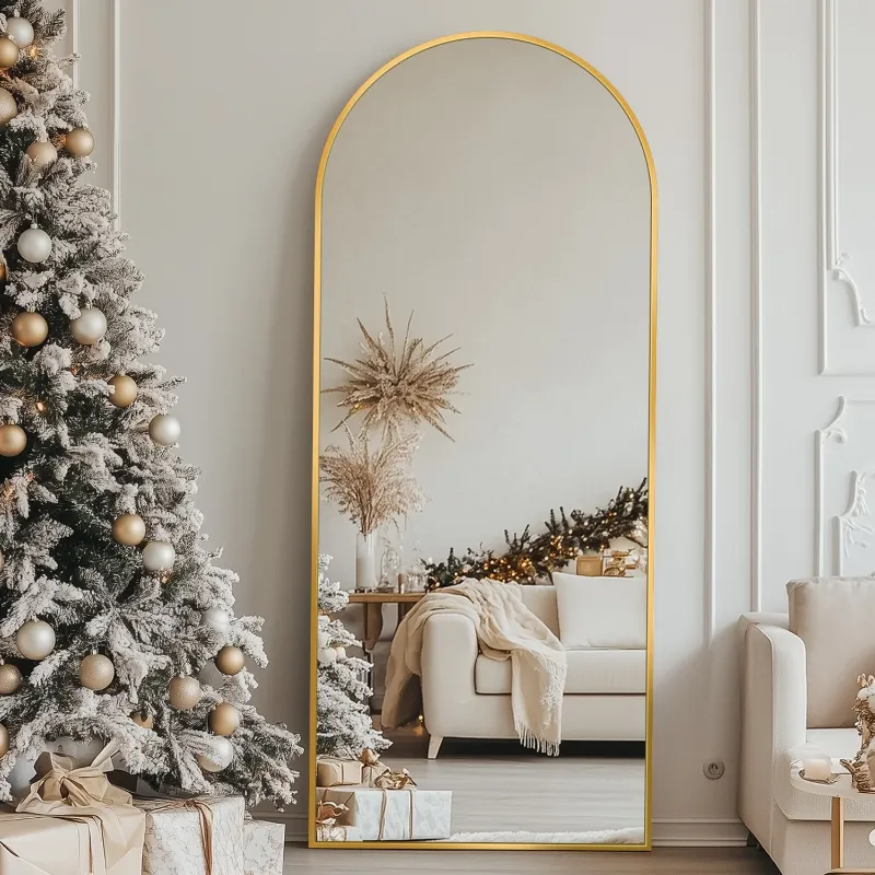 Photo 1 of *Missing mounting hardware* Antok 58.2"x 18" Arched Full Length Mirror Standing Floor Mirror Stand Up Mirror, Gold Frame
