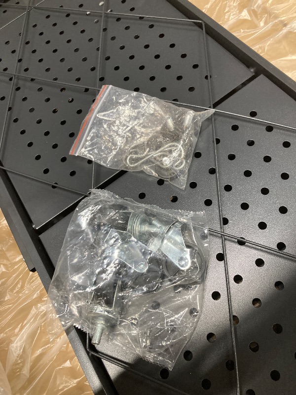 Photo 1 of *Feet at base are bent/Damaged* COOKCOK 5-Tier Storage Shelving Unit, Metal Shelf 27.9"x13.4"x62.5, Foldable Storage Shelf with Wheels, Garage Shelf, Metal Storage Rack, Kitchen Shelf with 4 Hooks, No Assemble Require