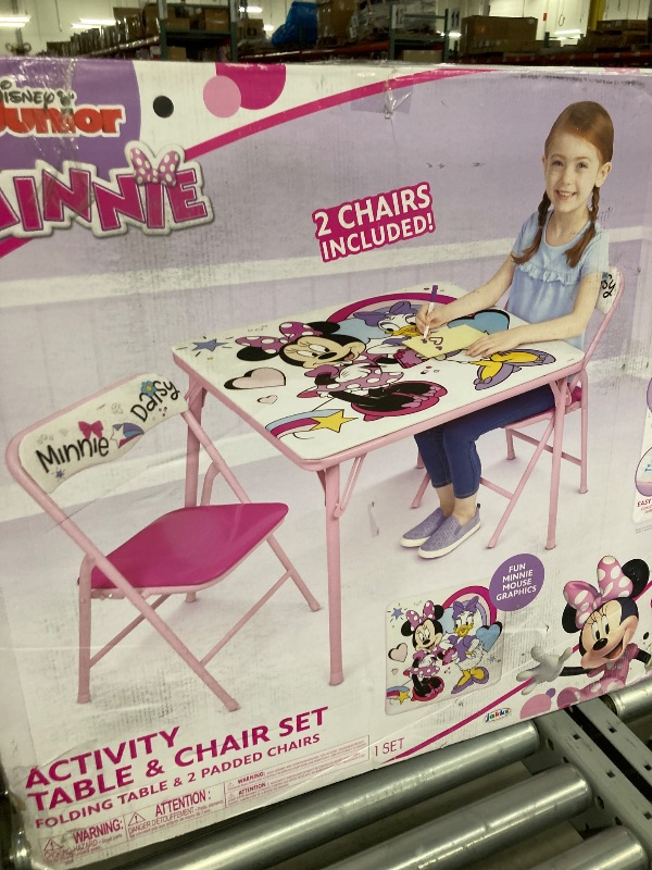 Photo 1 of *Table edge minor damage* Minnie Mouse Kids 3-Piece Activity Table and Chair Set, Pink