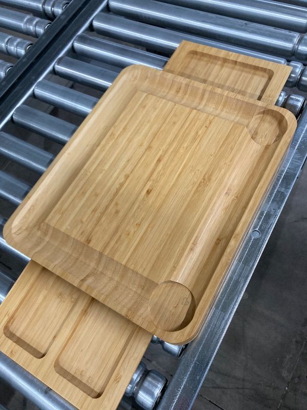 Photo 1 of ***DAMAGED -MISSING PARTS -SELLING AS IS *** Charcuterie Boards Gift Set Bamboo Cheese Board NO Knife Set, Cheese Tray Magnetic Charcuterie Boards Set, 15 x 13 x 2 Inch for Cheese Meat Fruit Gift for Birthdays Wedding Registry Housewarming