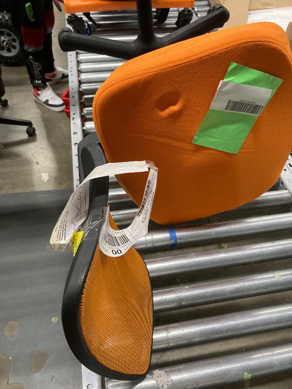 View 3 of ** IT'S MISSING A WHEEL**CONCETTA Ergonomic Home Office Mesh Desk Chair, Small Space, Armless Rolling Chair for Adults, Orange
** IT'S MISSING A WHEEL**