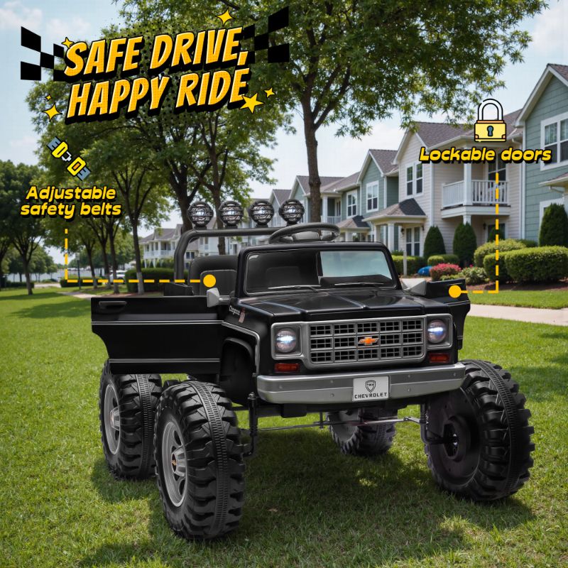 Photo 1 of **NOTE: DOES NOT INCLUDE ITS CABLE**  Chevrolet Cheyenne 24 Volt Ride on Toys with Remote, Ride on Truck for Big Kids, Joyracer Power Car Wheels with Bluetooth, Black