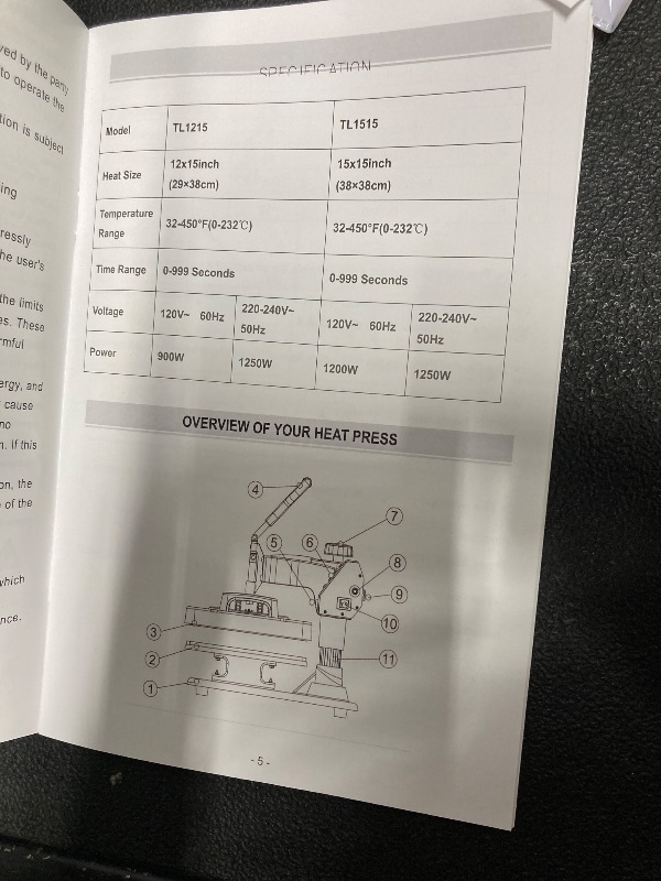 Photo 1 of 
**NOTE: THE DESCRIPTION AND PHOTO ARE SIMILAR**  HORGELU Upgraded 5 in 1 Heat Press Machine 12 x 15 Inch Heat Transfer Machine 360-Degree Swing Away Multifunction Digital Sublimation Combo Heat Press for T Shirt Mug Hat Plate Cap for Commercial Home
Amaz