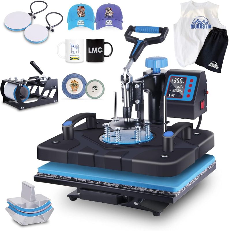 Photo 1 of 
**NOTE: THE DESCRIPTION AND PHOTO ARE SIMILAR**  HORGELU Upgraded 5 in 1 Heat Press Machine 12 x 15 Inch Heat Transfer Machine 360-Degree Swing Away Multifunction Digital Sublimation Combo Heat Press for T Shirt Mug Hat Plate Cap for Commercial Home
Amaz