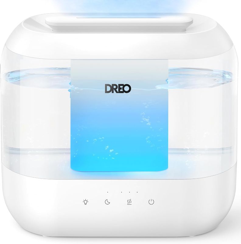 Photo 1 of **NOTE: THE DESCRIPTION AND PHOTO ARE SIMILAR TO THE PRODUCT**       Dreo Humidifiers for Bedroom, 4L Top Fill for Large Room, 36H Runtime, 28 dB Quiet Supersized Cool Mist Air Humidifier for Baby Nursery, Plants, Indoor, Night Light, Easy to Clean & Fill