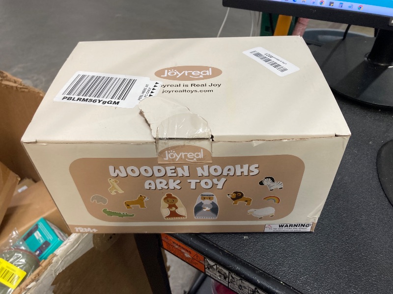 Photo 1 of **ITEM HAS MINOR DAMAGE AND HARDWARE NEEDS TO BE REATTACHED**Joyreal Wooden Noah's Ark Toy for 1 Year Old Baby Boy and Girl Baptism Gift - Neutral Color Montessori Educational Toy with Animal Shape Sorter - Christian Toys for Toddler 1-3 Christmas Birthda
