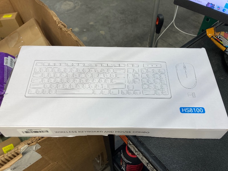 Photo 1 of ***Missing usb to connect both to computer***Wireless Keyboard and Mouse Combo, Full-Sized Wireless Keyboard and Adjustable DPI Mouse, 2.4GHz USB Receiver, Silent Keyboard and Mouse for PC, Windows, MAC, Desktop, Laptop(Purple)***Missing usb to connect bo