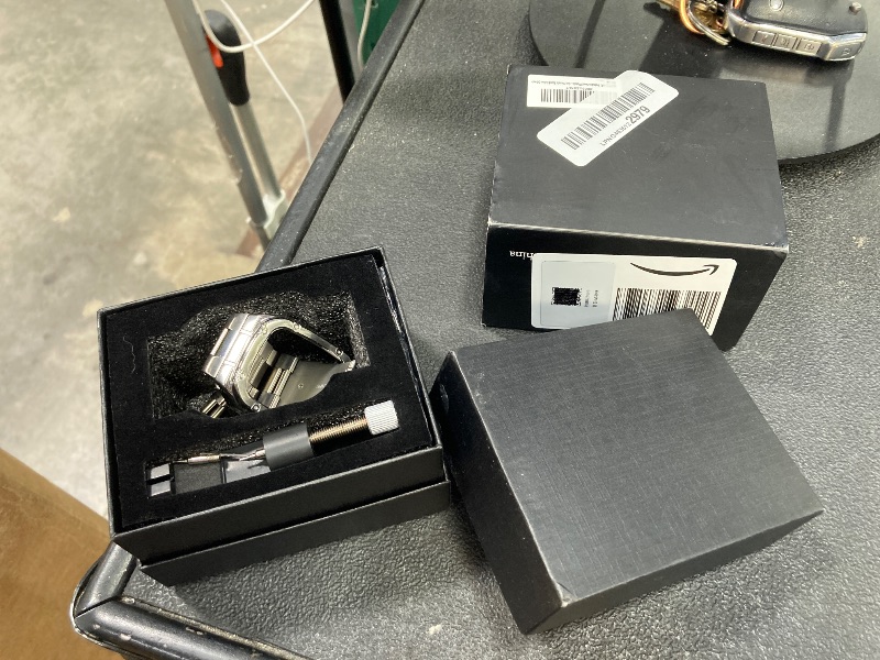 Photo 1 of ***THIS ITEM SOLD FOR PARTS ONLY * NON FUNCTIONAL***BAITEYOU Stainless Steel Watch Band with Case Compatible with Apple Watch Series 9 8 7 (45mm), Rugged Strap with Metal Protective Bumper Cover for iWatch Bands Men (Silver)***THIS ITEM SOLD FOR PARTS ONL