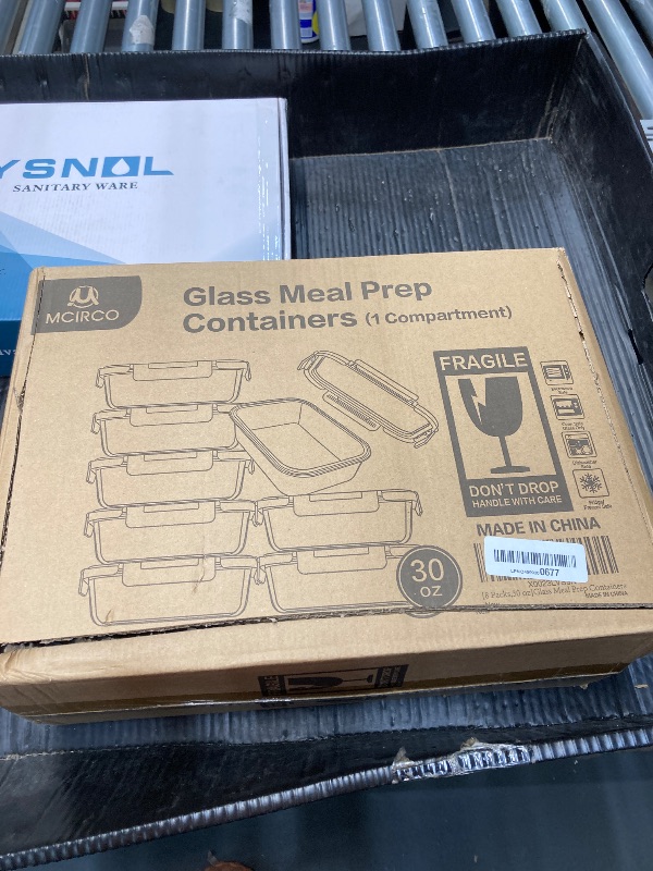 Photo 1 of [8-Pack,30 oz]Glass Meal Prep Containers,Glass Food Storage Containers,Airtight lunch Containers with Lids, Microwave, Oven, Freezer and Dishwasher