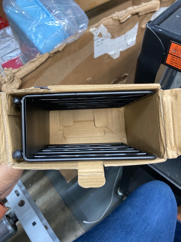 Photo 1 of **ONE OF THE LITTLE FEET IS MISSING***Mluyeri Modern Standing Napkin Holder for table, Black Metal, Tabletop Paper Napkin Dispenser for Coffee Filter Holder Kitchen, Dining Room, Outdoor.**ONE OF THE LITTLE FEET IS MISSING***