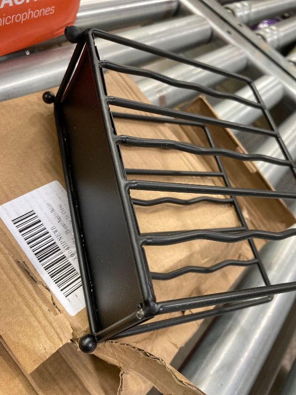 Photo 1 of **ONE OF THE LITTLE FEET IS MISSING***Mluyeri Modern Standing Napkin Holder for table, Black Metal, Tabletop Paper Napkin Dispenser for Coffee Filter Holder Kitchen, Dining Room, Outdoor.**ONE OF THE LITTLE FEET IS MISSING***