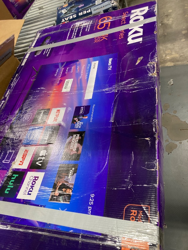 Photo 1 of **NO REFUNDS** Roku Smart TV – 65-Inch Select Series, 4K HDR TV – RokuTV with Enhanced Voice Remote – Flat Screen LED Television with Wi-Fi for Streaming Live Local News, Sports, Family Entertainment