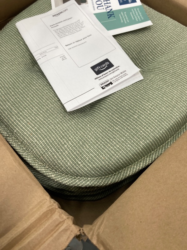 Photo 1 of **ONLY FOUR ARE COMING**   Klear Vu Omega Non-Slip Chair Cushions, Assembled in USA, U-Shaped Skid-Proof Seat Pads for Dining, Kitchen, Office, 15"x16", 6 Pack, Slub Gray