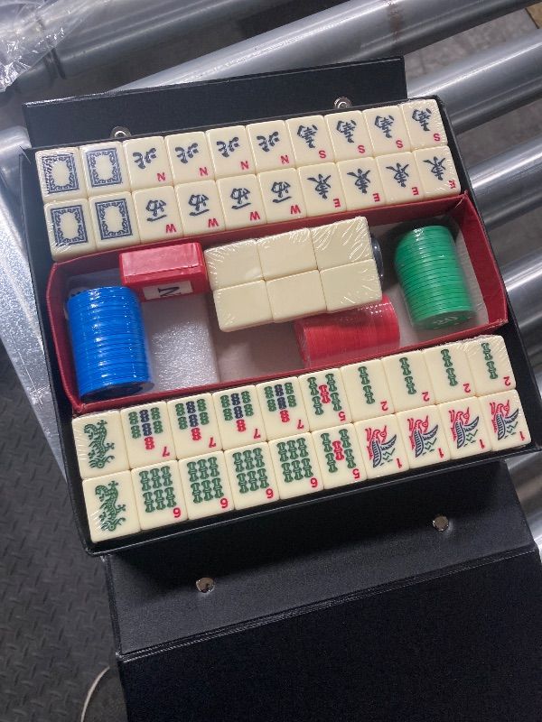 Photo 1 of ***DAMAGED, SELLING AS IS *** Aceshmir American Mahjong Tile Set, 166pcs Premium Mah Jong Tiles with Exquisite Storage Box, Include Instructions & Play-Chips, Mah Jongg Sets for Family & Friends Gatherings