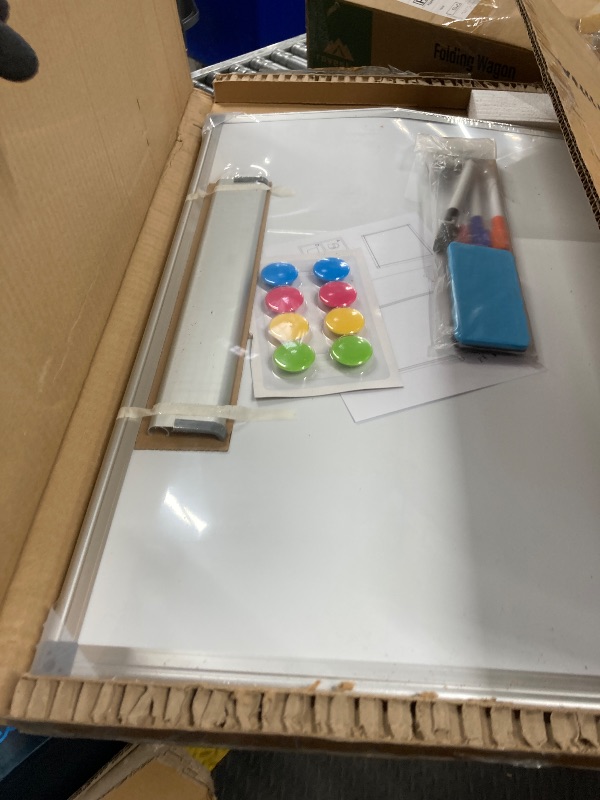 Photo 1 of **CREASES ON BOTH  SIDES**Amazon Basics Magnetic Dry Erase Whiteboard, 2 x 3, Aluminum Frame, Silver/White, Easy to Install