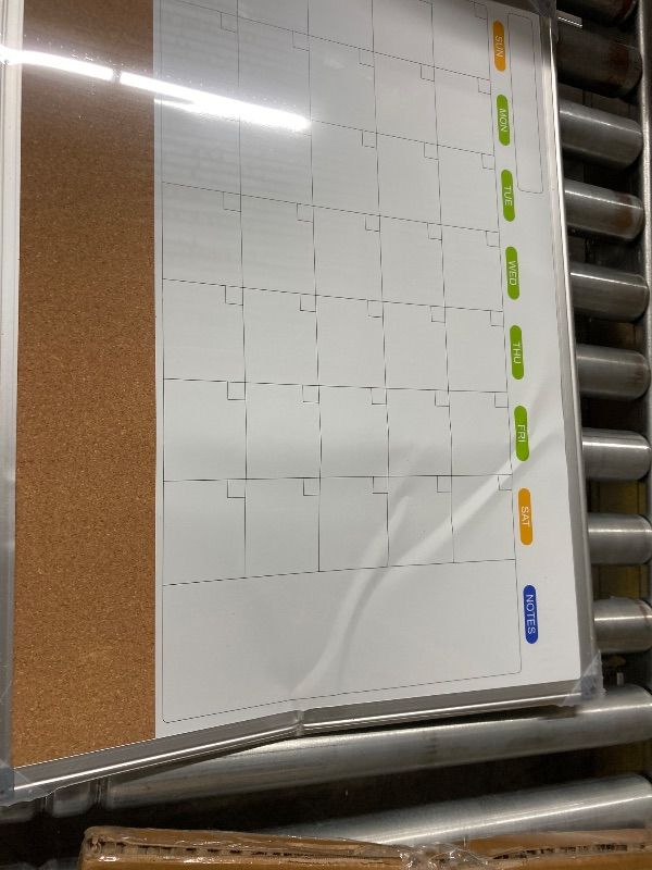 Photo 1 of **CREASES ON BOTH  SIDES**Amazon Basics Magnetic Dry Erase Whiteboard, 2 x 3, Aluminum Frame, Silver/White, Easy to Install