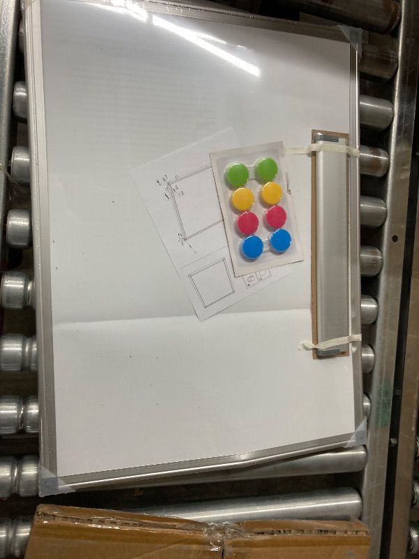 Photo 1 of **CREASES ON BOTH  SIDES**Amazon Basics Magnetic Dry Erase Whiteboard, 2 x 3, Aluminum Frame, Silver/White, Easy to Install