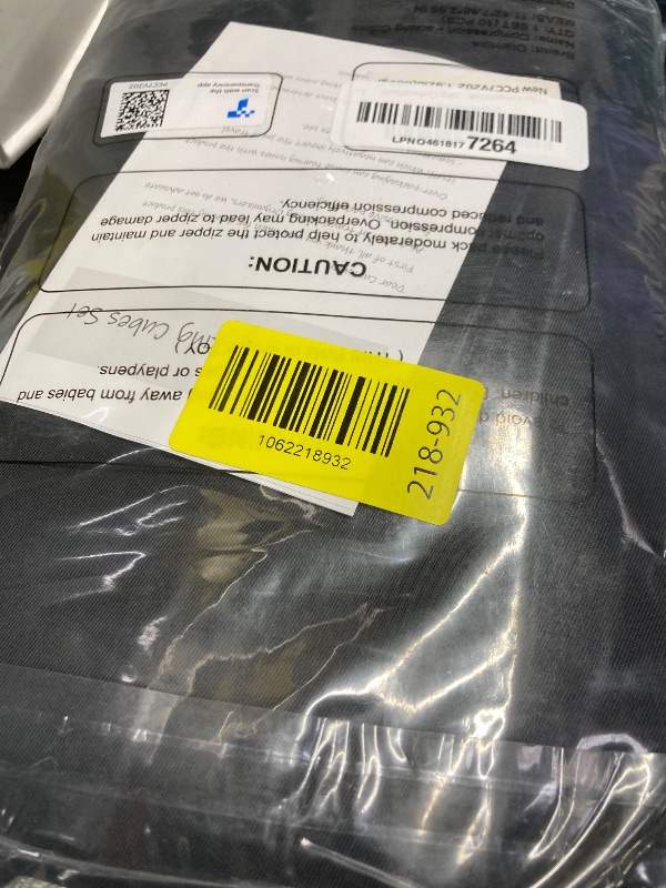 Photo 1 of 10 Set Compression Packing Cubes for Travel Essentials,Compressible Expandable Packing Cubes for Suitcase,OlarHike Luggage Organizer Bags for Travel,Handy Helper for Organizing Clothes(Black)