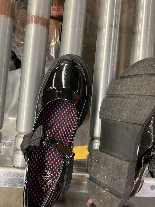 Photo 1 of **SHOES HAVE SCUFF MARKS**JABASIC Girls Mary Jane School Shoes Black Uniform Dress Flats Wedding Party Shoes (6.5,Black Patent)