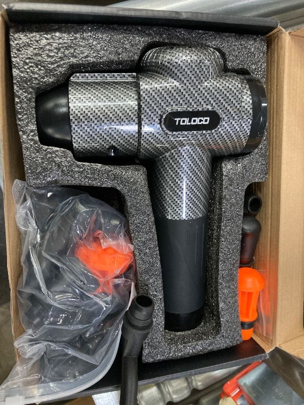 Photo 1 of **PARTS ONLY**TOLOCO Massage Gun, Deep Tissue Back Massage for Athletes for Pain Relief, Percussion Massager with 10 Massages Heads & Silent Brushless Motor, Valentines Day Gifts for Him Her, Carbon