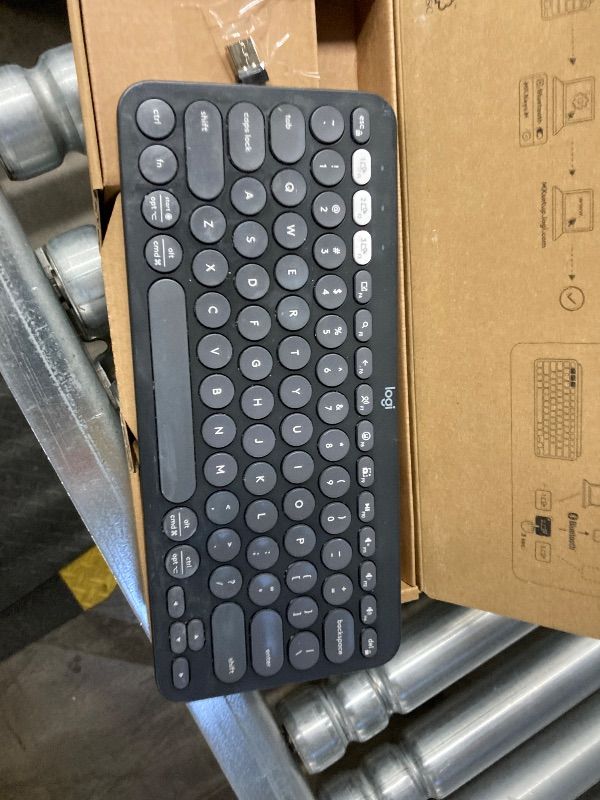 Photo 1 of **NOT IN ORIGINAL BOX**Logitech Pebble Keys 2 K380s, Multi-Device Bluetooth Wireless Keyboard with Customizable Shortcuts, Slim and Portable, Easy-Switch for Windows, macOS, iPadOS, Android, Chrome OS - Tonal Graphite