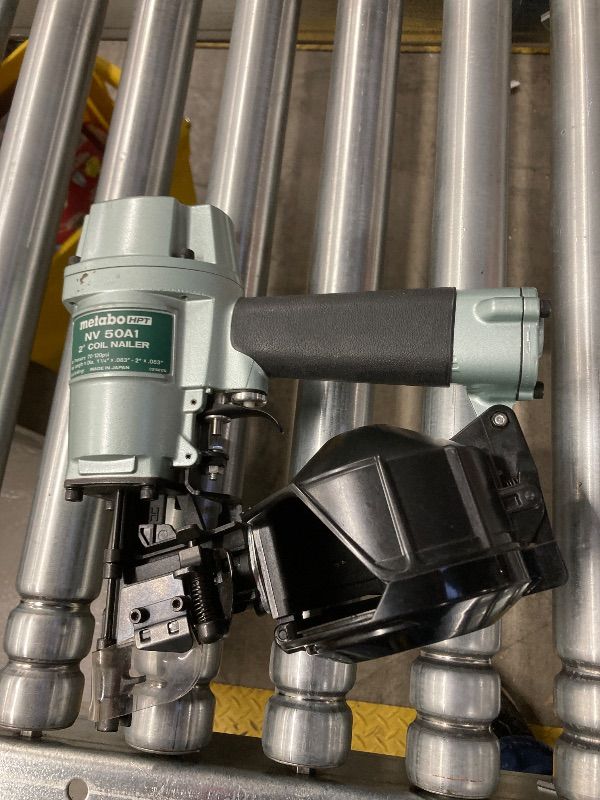 Photo 1 of ***MISSING PARTS*** Metabo HPT 2" Coil Siding Nailer, Pro-preferred Pneumatic Power Nailers in Siding Tools, For Sheathing, Decking & Fencing, 15° Plastic Collated Nails and 16° Wire Coil Nails, NV65AH2 ***SOME SCUFFS/SCRATCHES, NOT IN BOX***