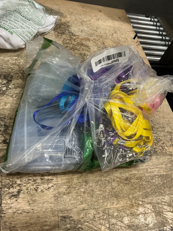 Photo 1 of 100 Pack Name Tag Lanyards with Id Holder, Clear Plastic Horizontal Name Tags Holders and Black Badge Lanyards with ID Holder for School Office Team Workers Volunteers (Multicolor)