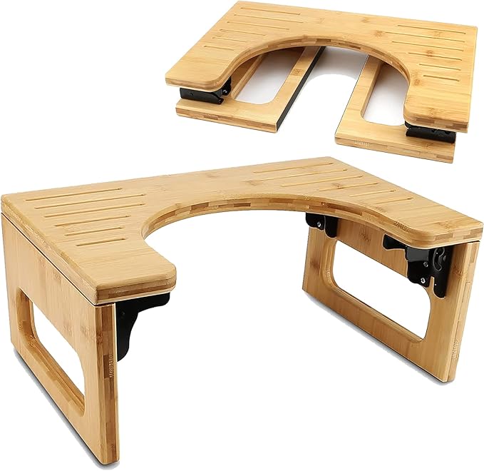 Photo 1 of *PHOTO FOR REFERENCE**Toilet Stool, Bamboo Foldable Stool for Bathroom, 7 Inches, Natural Color
