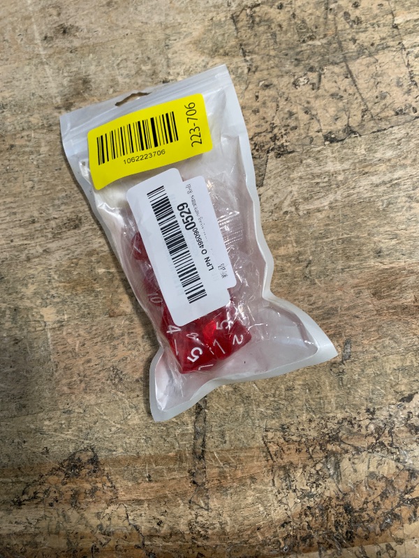 Photo 1 of 10 Pcs D10 Polyhedral Dice - Precision 10-Sided High-Clarity Dice for Tabletop RPG Games and Role-Playing Adventures (Red)