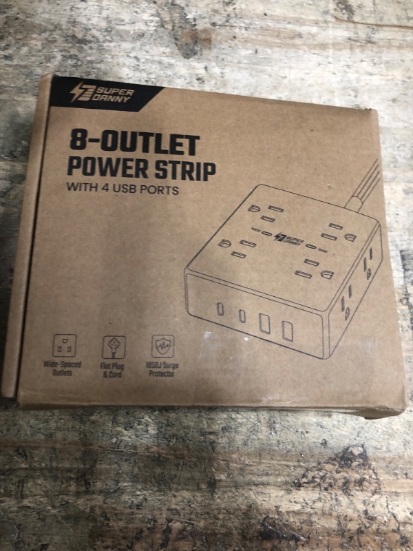 Photo 1 of 10Ft Extension Cord with Multiple Outlets, Flat Plug Surge Protector Power Strip 10 Ft Long Cord, 8 Outlets & 4 USB Ports (2 USB C), Desk Charging Station for Home Office, College Dorm Room Essentials