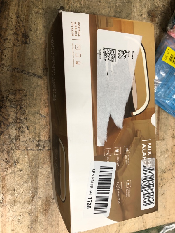 Photo 1 of ***DAMAGED - SEE NOTES/PICTURES***
FREEFISH Bluetooth Speaker with Fast Wireless Charger,FM Radio,Touch LED Night Light,Phone Holder,Snooze,Portable Wireless Speaker for Bedrooms Office Home,Gifts (Black)