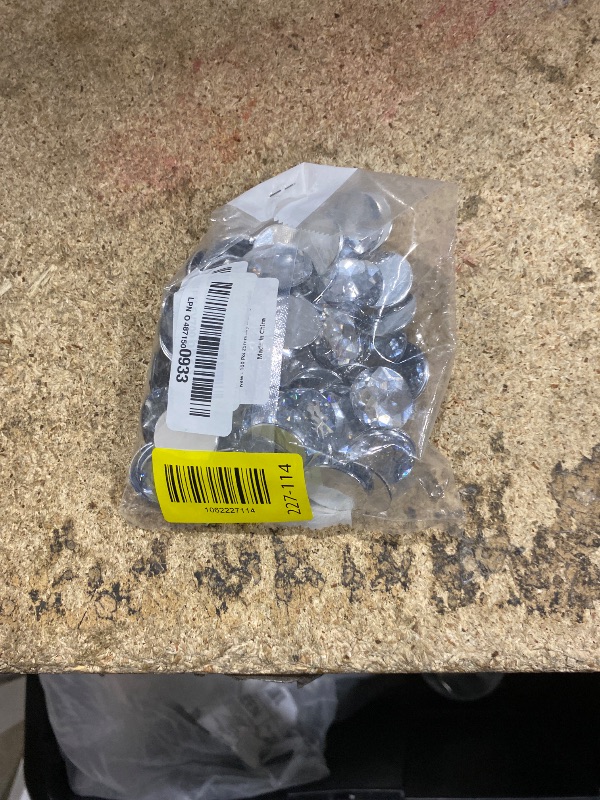 Photo 1 of 100 Pcs 25mm Flat Back Round Acrylic Rhinestones, Crystal Clear Plastic Circle Gems, Glitter Gems Diamond for Costume Jewelry Making Cosplay