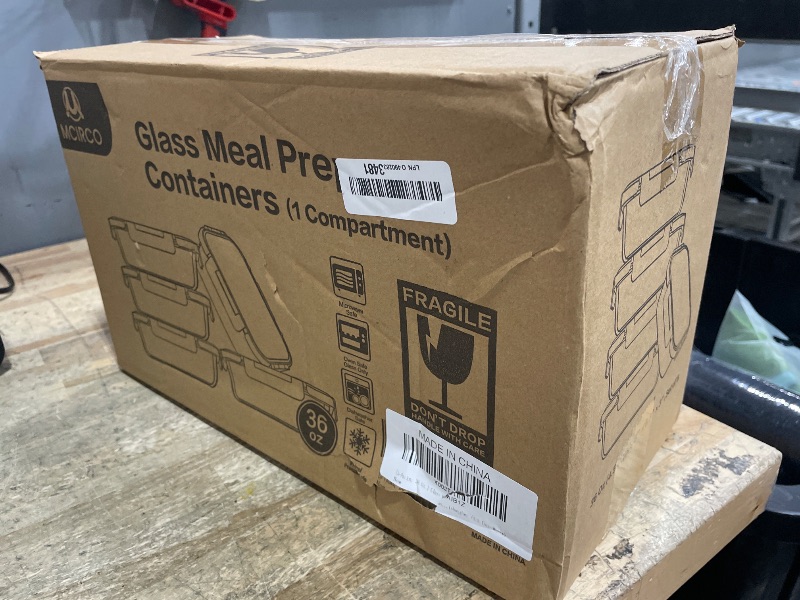 Photo 1 of [5-Packs, 36 Oz.] Glass Meal Prep Containers with Locking Lids Glass Food Containers,Airtight Lunch Container,Microwave, Oven, Freezer and Dishwasher (4.5 Cup, White)