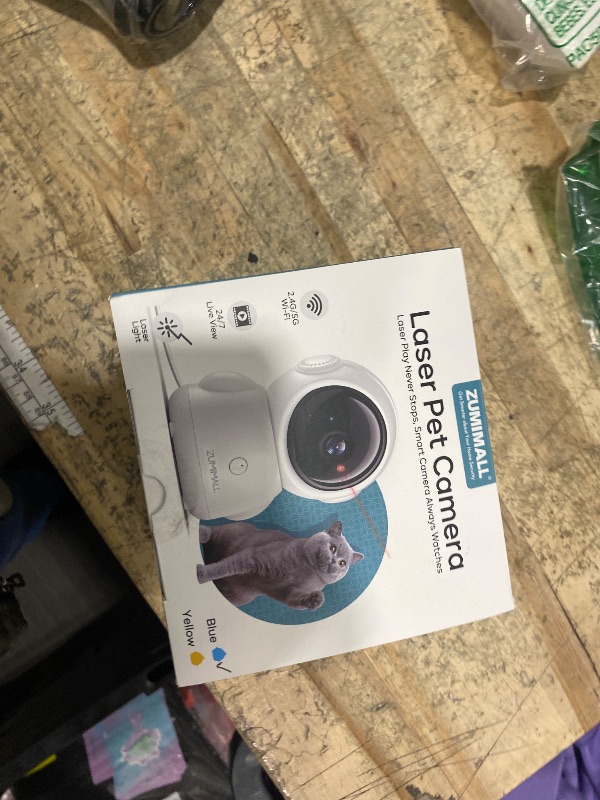 View 2 of **LAZER NON-FUNCTIONAL*** ZUMIMALL Pet Camera Indoor, 5G/2.4G WiFi Camera for Dog/Cat with Laser Toy, 3MP Pet Security Cameras with Phone App, 2-Way Talk, Auto Tracking, Pet/PIR/AI Detection, Privacy Protect, Alexa/ONVIF/Cloud