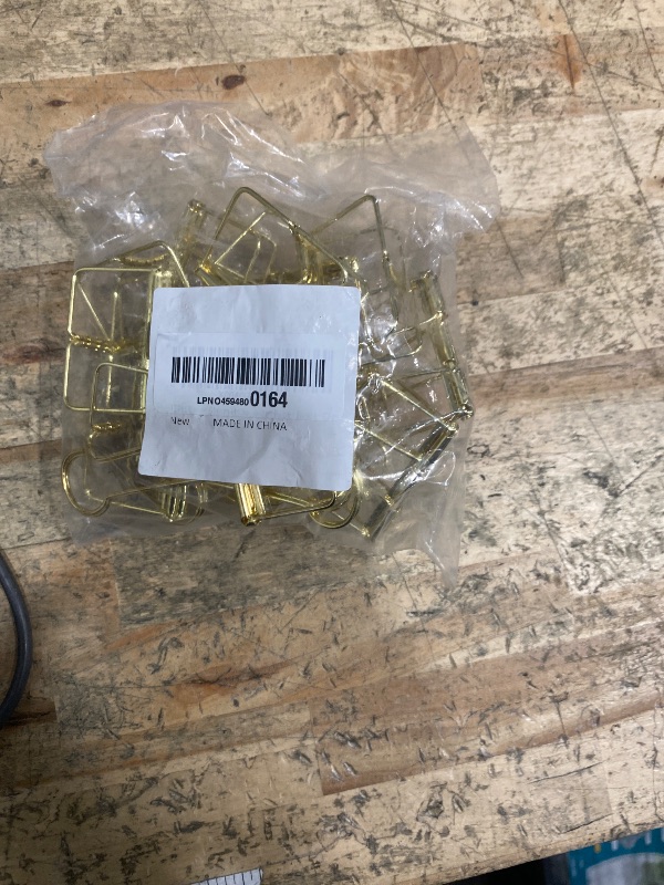 Photo 1 of 12 Pcs Gold Wire Binder Clips 2 inch Large Hollow Out Long Tail Binder Clips Clamps 51mm for Paperwork, Sewing Crafts, Teacher, Office School Supplies, Food Packages