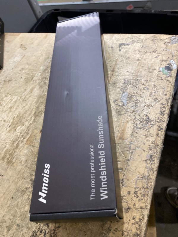 Photo 1 of [Upgraded] Nmoiss Windshield Sun Shade Umbrella - [Vinyl Coating Heat Shield] Protect Car from Sun Rays & Heat Damage Keep Cool and Protect Interior, Spring Structure Edge Medium 56" L x 31" W
