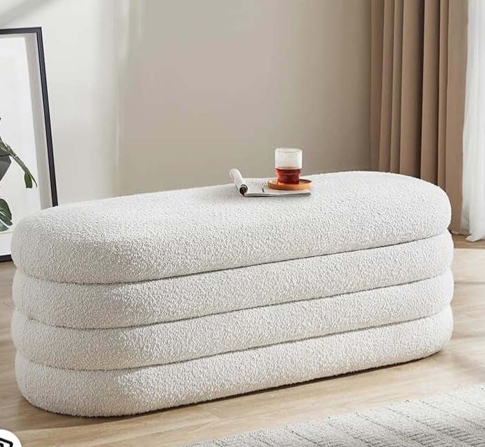 View 3 of ***PARTS ONLY*** partial set**
Krcix Boucle Storage Ottoman Bench for Bedroom 49.2 Inch Upholstered,Ivory