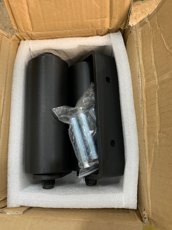 Photo 1 of [Heavy Duty]JUGREAT 2 Pack Slide Gate Guide Roller?6" Hard Nylon Sliding Rolling Gates Guider with C Post Welded Bracket?Gate Rollers, Heavy Duty Sealed Ball Bearing Side Roller Assembly