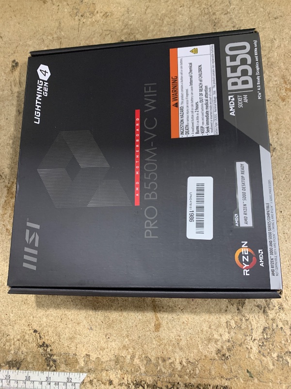 Photo 1 of (sold as parts)MSI PRO B550M-VC WiFi ProSeries Motherboard (AMD Ryzen 5000 Series, AM4, DDR4, PCIe 4.0, SATA 6Gb/s, M.2, USB 3.2 Gen 2, HDMI/DP, Wi-Fi 6E, Bluetooth 5.2, mATX)
