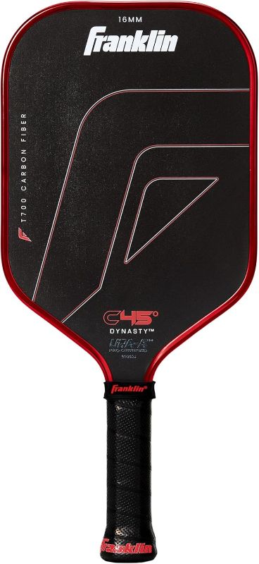 Photo 1 of **MINOR DAMAGE HEAVILY USED/ LAMINATED MATERIAL SEPERATING FROM PADDLE** Franklin Sports PRO Pickleball Paddles – C45 Carbon Fiber Series - Official USAP + UPA Approved – Pro Player Design