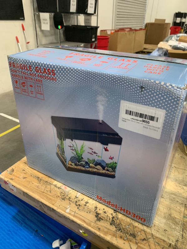 Photo 1 of **FACTORY SEALED** Vehipa Fish Tank 2.4 Gallon Aquarium with Heater, 3-in-1 Silent Pump with Filteration & Oxygenation & Circulation, 7-Color Timer Cycle Light, Temperature Display, Humidifier, HD Glass Fish Bowl