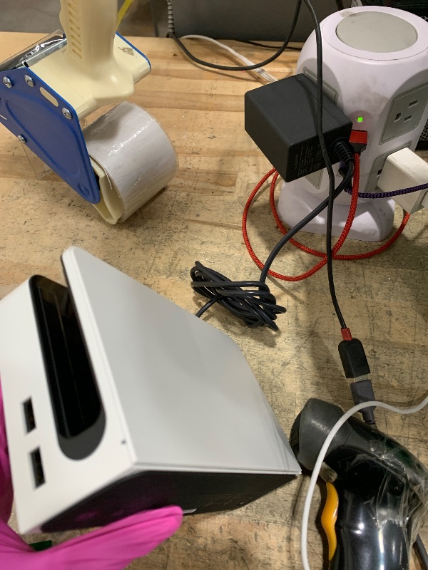 Photo 1 of **see note/comment**
TV Dock Station with Ethernet LAN Port - 3 in 1 Replacement Switch and OLED TV Base Docking Set with Upgraded IC Module, Charger, HDMI Cable Accessories - Not for Switch 2 (White)