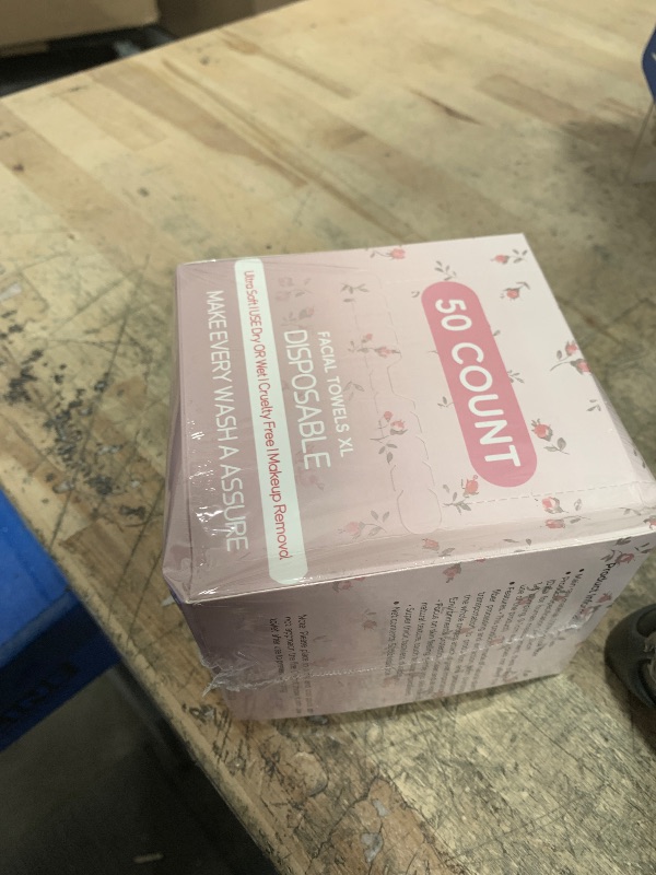 Photo 1 of **FACTORY SEALED** Disposable Face Towels, Large &Thick &Soft Face Towelettes Disposable,Lint-Free And Odor-Free Dry Faces Wipes,Suitable For Daily Care Of Sensitive Skin,Facial Cleansing,And Makeup Removal(50 Count)