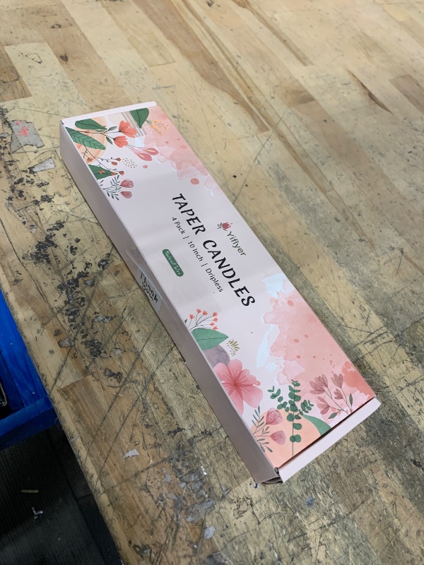 Photo 1 of 10 Inch Gradient-Pink Taper Candles, 4 Packs Unscented Candlesticks for Dinner, Wedding, Valentine’s Day and Home Decoration, Dripless and Smokeless, 8-10 Hours Burn