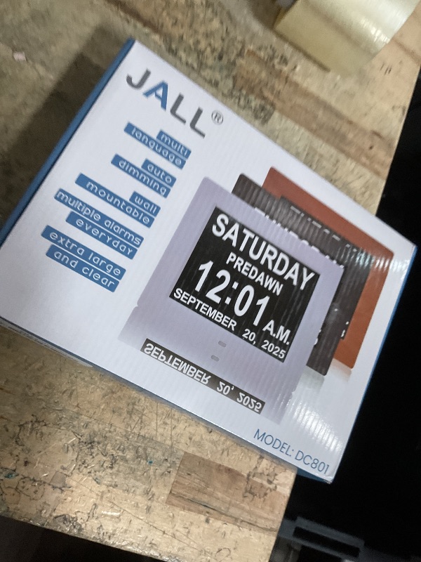 Photo 1 of  Digital Calendar Alarm Day Clock - with 8" Large Screen Display, am pm, Multiple Alarms, for Impaired Vision People, The Aged Seniors, The Dementia, for Desk, Wall Mounted,