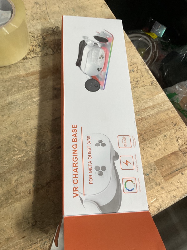 Photo 1 of ***Missing magnetic charging port***Charging Dock for Meta Quest 3S/3, YUANHOT Fast Charging Station with Color RGB Light for Oculus Quest 3S/3 Accessories, Magnetic Charger Stand for Headset/Controller with 2 Rechargeable Batteries