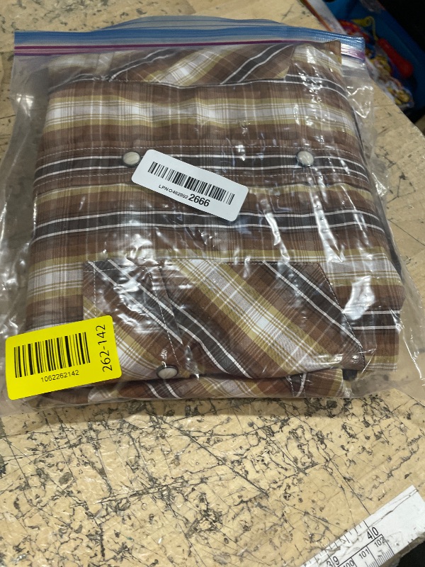 Photo 1 of **RUNS SMALL** Men’s Western Cowboy Shirts-Long Sleeve Snap Button Plaid Shirt, Regular Fit Cotton Casual Shirt(486-XL)